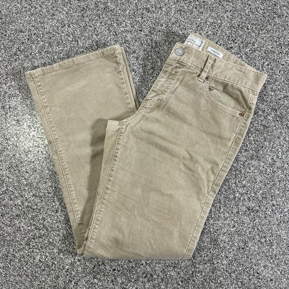 Old Navy Corduroy Pants Womens 6 Short 31x29 Beige VTG Y2K '05 Straight Mid Rise